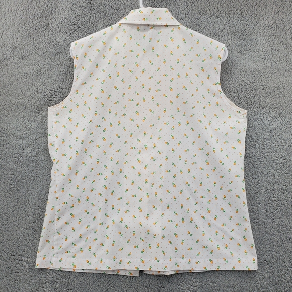 Vintage Merriweather Button Up Shirt Top Sleeveless Floral All Over Print - Picture 10 of 13